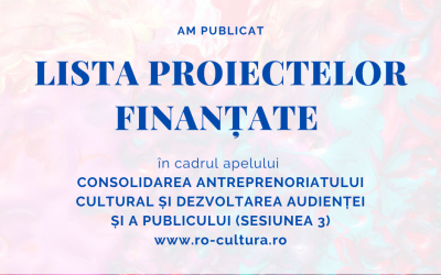 The list of projects funded under round 3 of the call "Cultural entrepreneurship enhanced and larger audience developed" has been published 